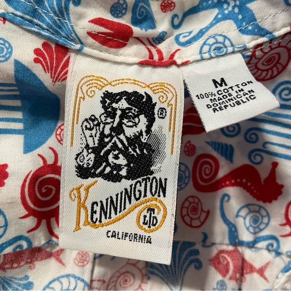 Kennington Ltd | Red White & Blue Sea Life Button Down Shirt - Picture 5 of 6